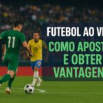 Jogador com camisa verde número 11 prestes a chutar a bola em partida de futebol ao vivo contra a seleção