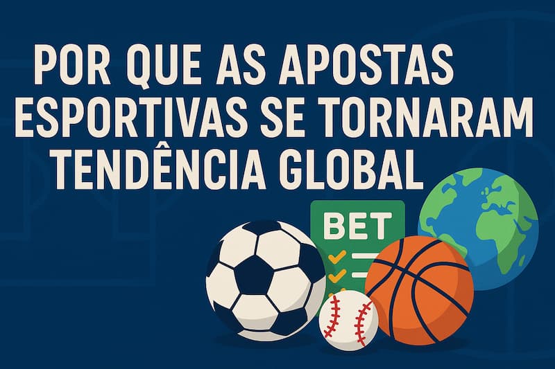 imagem ilustrativa sobre apostas esportivas com bola de futebol, basquete, beisebol e globo