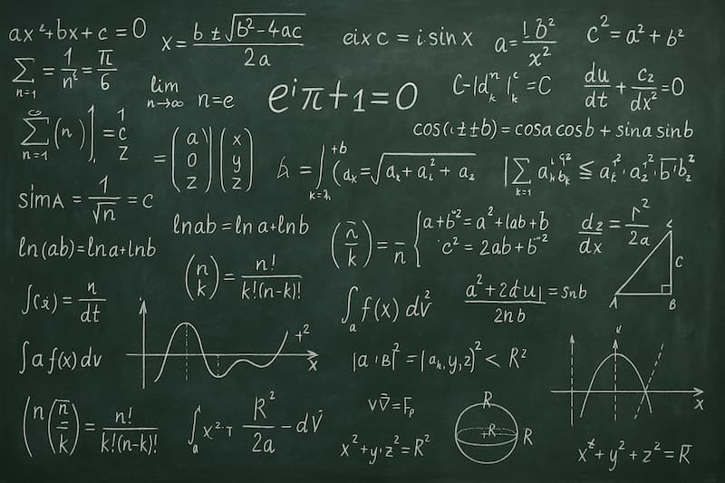 Quadro cheio de fórmulas e cálculos matemáticos – cassino