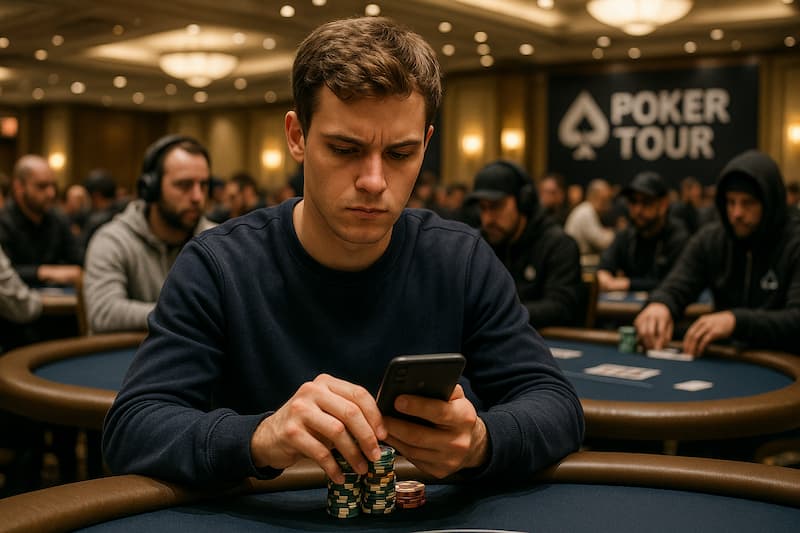 Jogador concentrado analisando estratégias de poker